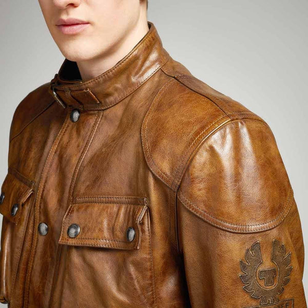 BELSTAFF TRIALMASTER PRO LEATHER JACKET - BURNT CUERO