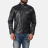 Austere Black Leather Biker Jacket