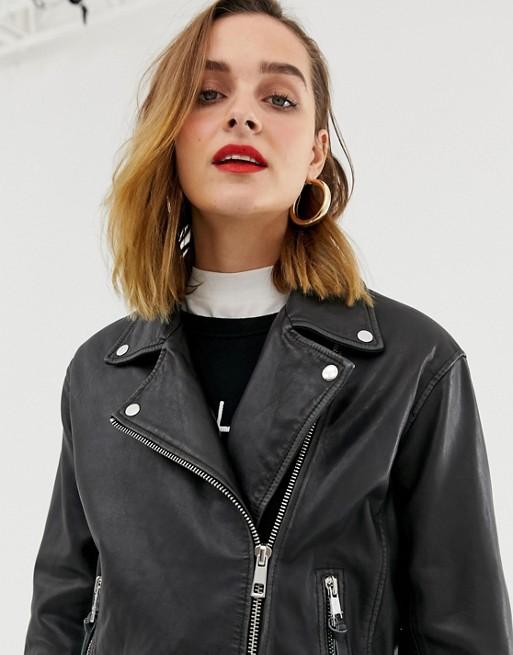 Whistles leather biker jacket