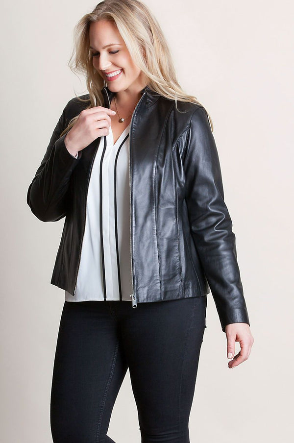 Greenwich Lambskin Leather Jacket – Plus (18-24)