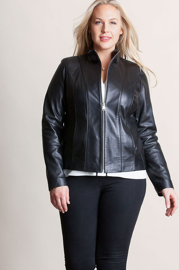 Greenwich Lambskin Leather Jacket – Plus (18-24)