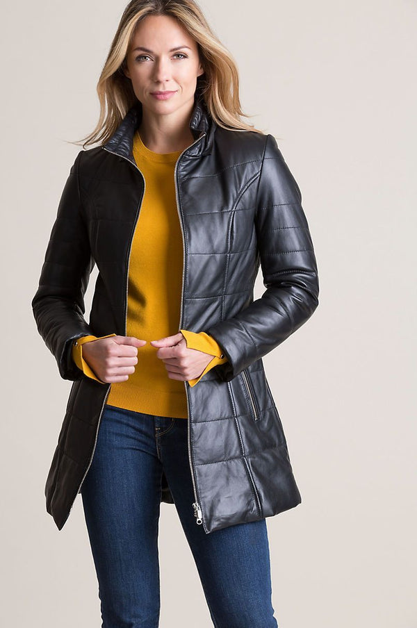 Maria Hooded Lambskin Leather Jacket with Raccoon Fur Trim