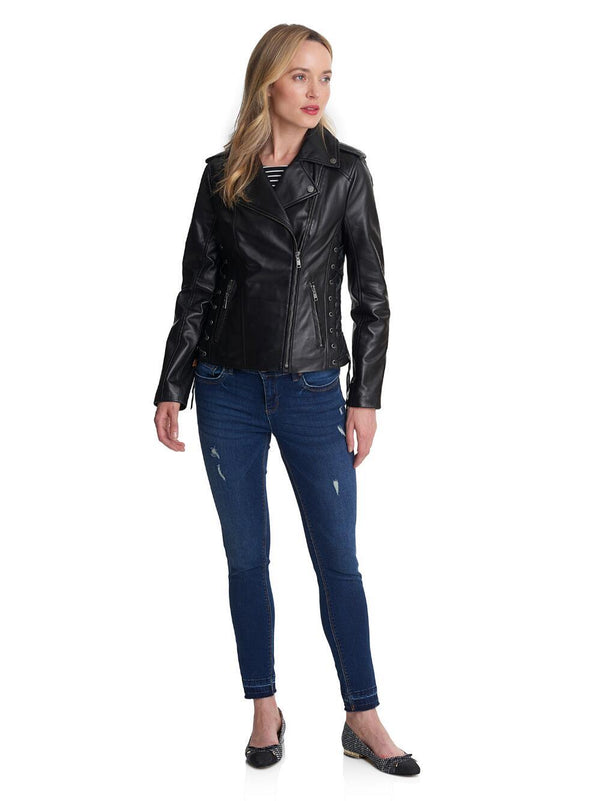 Asymmetrical Zip Jacket w/ Side Lacing