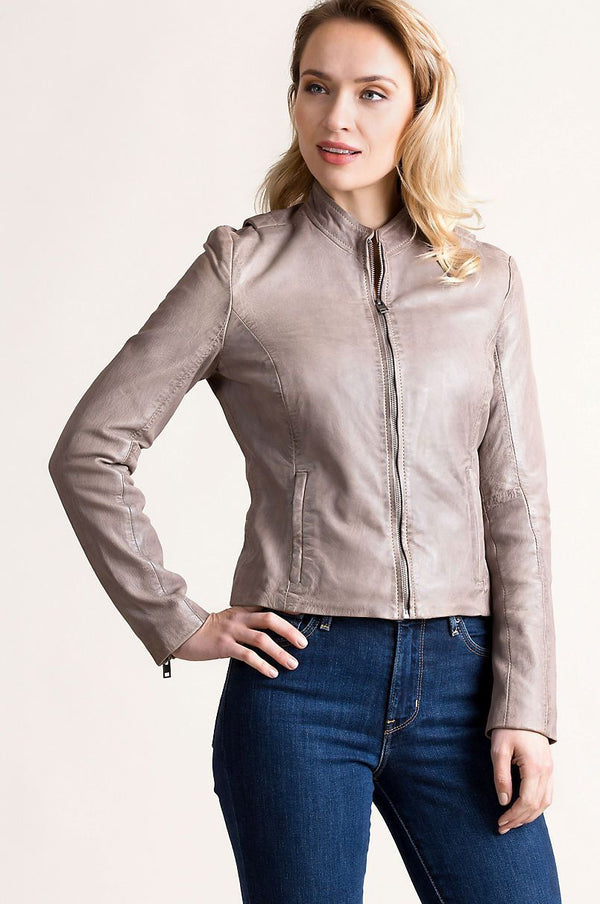 Chessy Lambskin Leather Moto Jacket