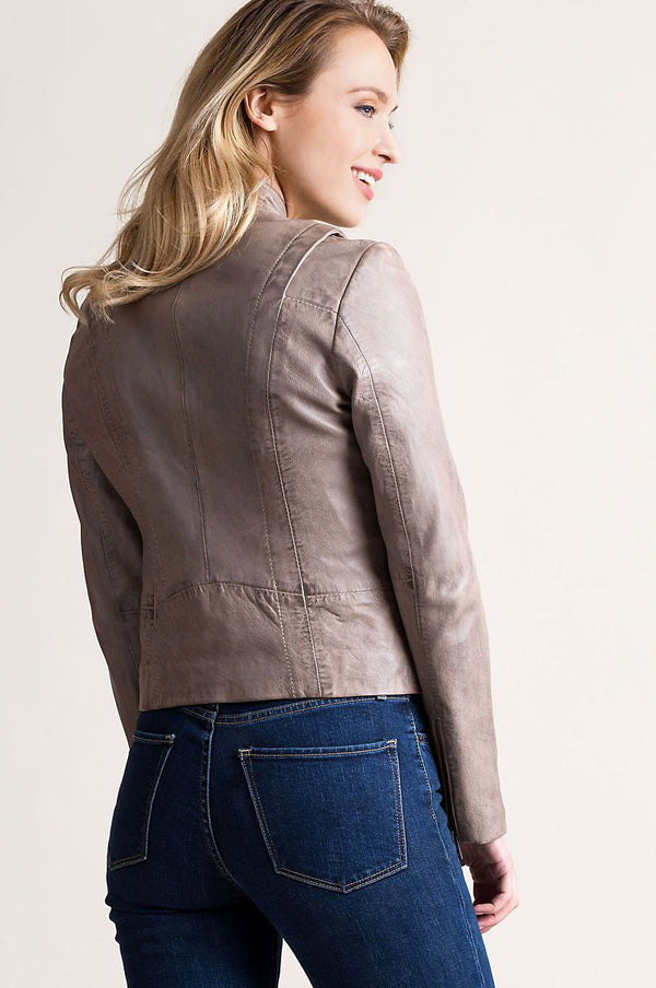 Chessy Lambskin Leather Moto Jacket