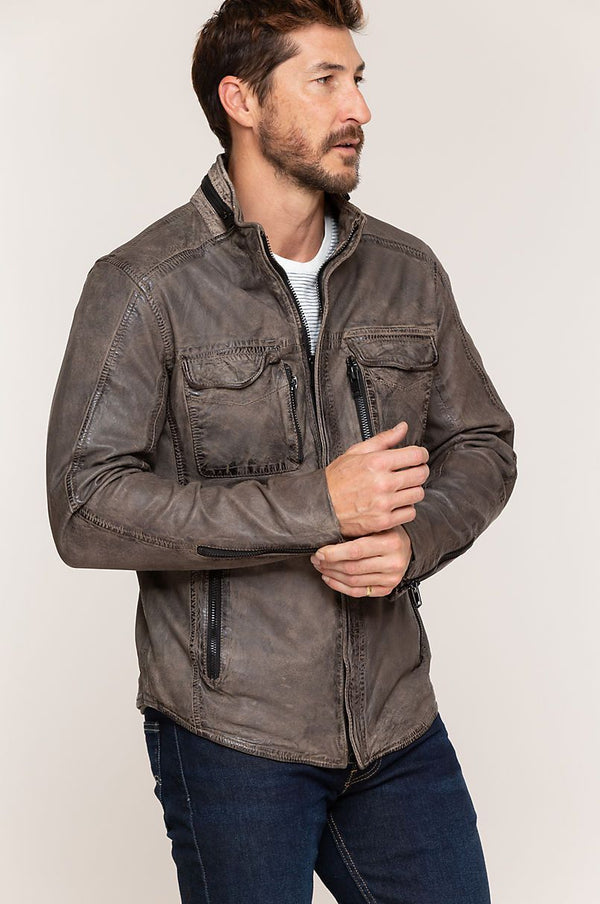 Cove Distressed Lambskin Leather Jacket