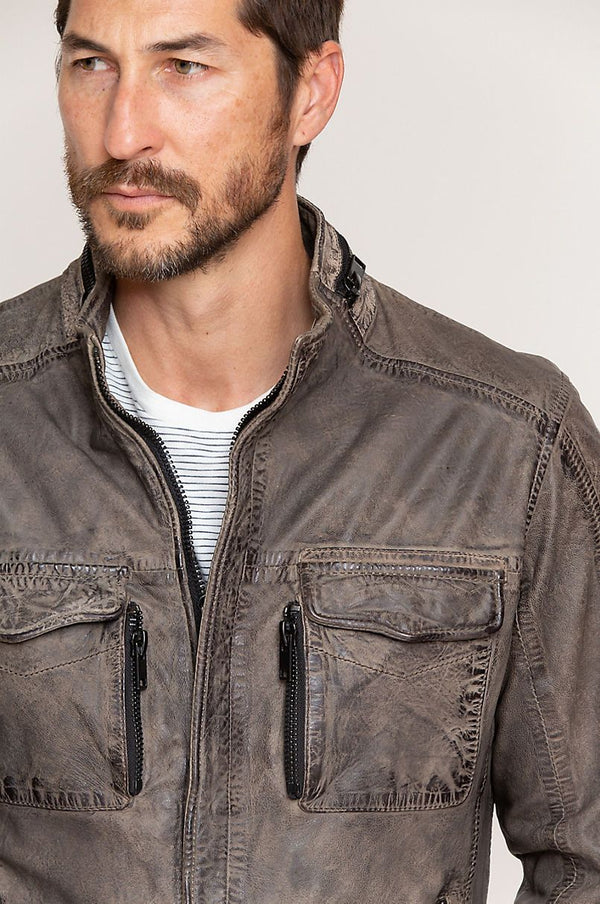 Cove Distressed Lambskin Leather Jacket