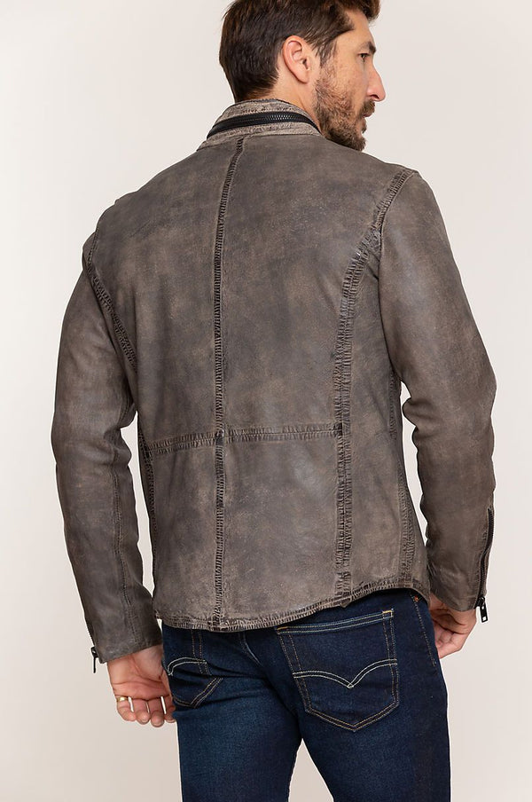 Cove Distressed Lambskin Leather Jacket