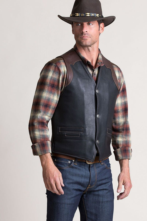 Garrison Bison Leather Vest