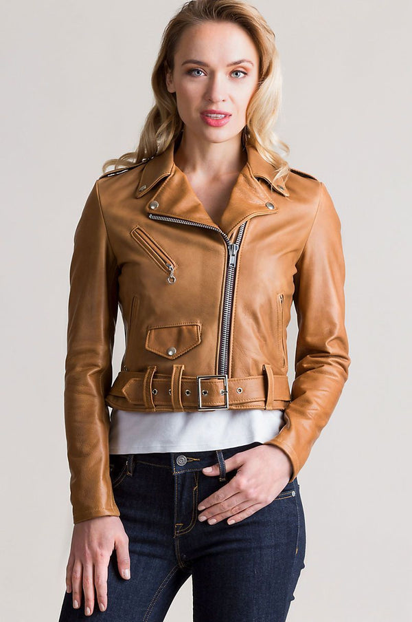 Daria Argentine Leather Moto Jacket