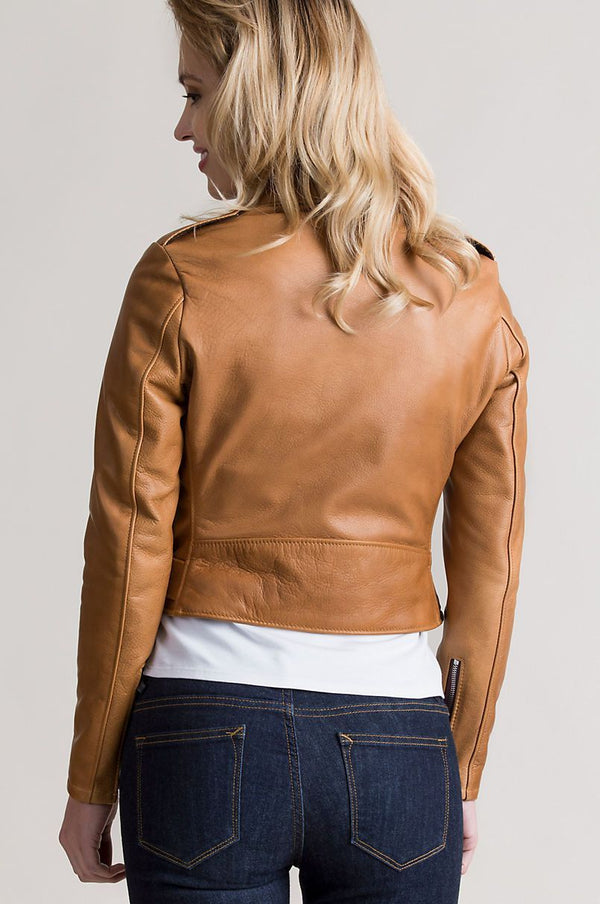 Daria Argentine Leather Moto Jacket