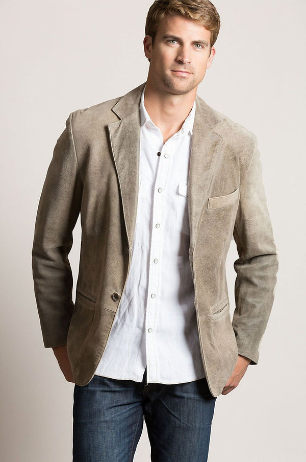 Canyon 2-Button Distressed Lambskin Leather Blazer