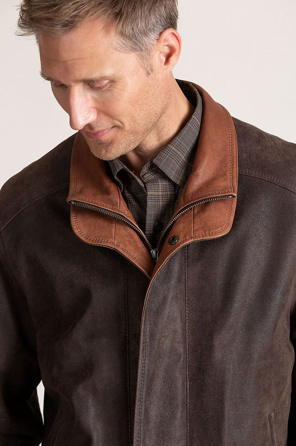 Landon Italian Lambskin Leather Bomber Jacket