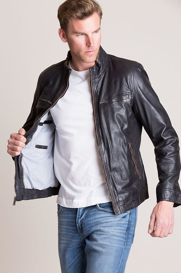 Stanley Lambskin Leather Moto Jacket