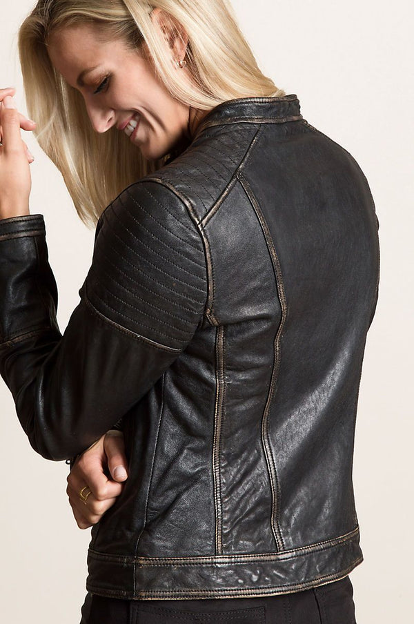 Chelsea Lambskin Leather Moto Jacket