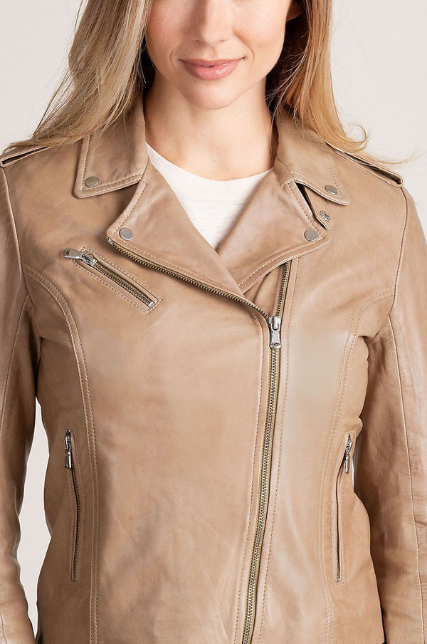 Harper Lambskin Leather Moto Jacket