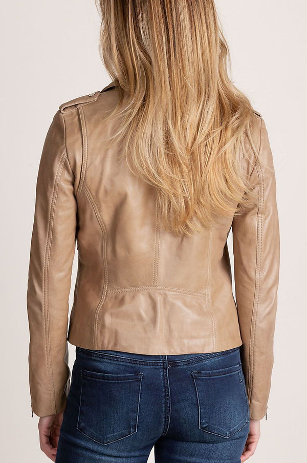 Harper Lambskin Leather Moto Jacket