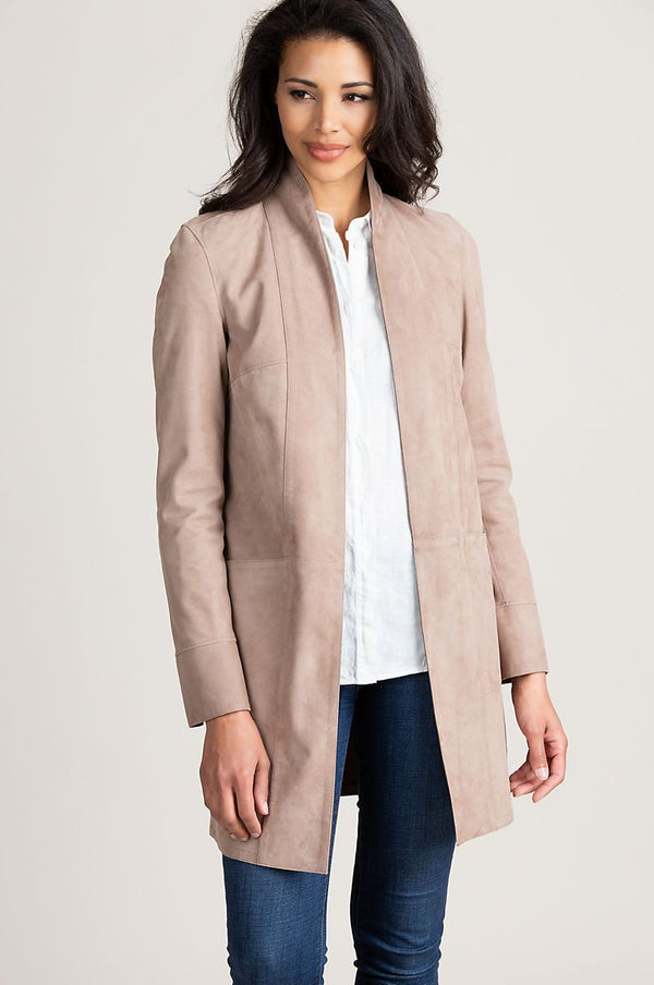 Jessie Reversible Italian Goatskin Suede Leather Jacket