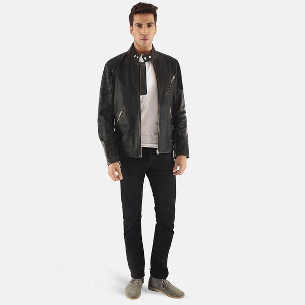 Marlon Black Leather Biker Jacket