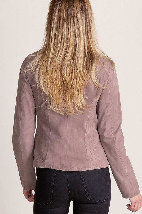 Natalie Reversible Lambskin Suede Leather Jacket