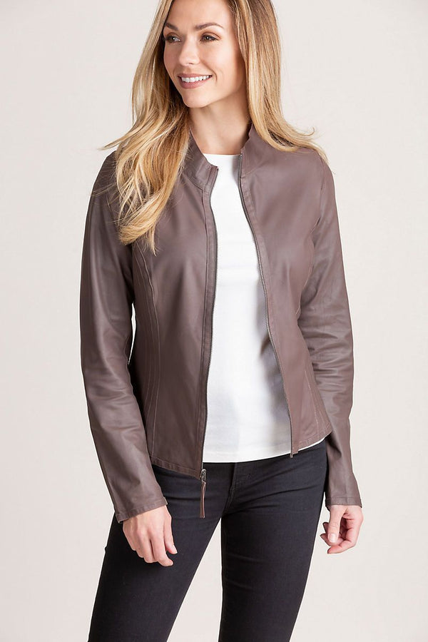 Natalie Reversible Lambskin Suede Leather Jacket