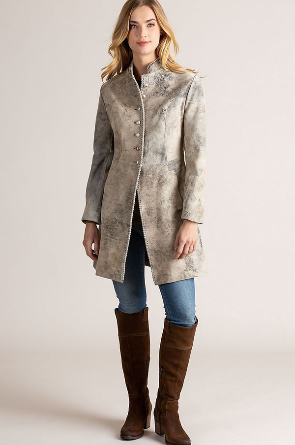 Zena New Zealand Lambskin Leather Frock Coat