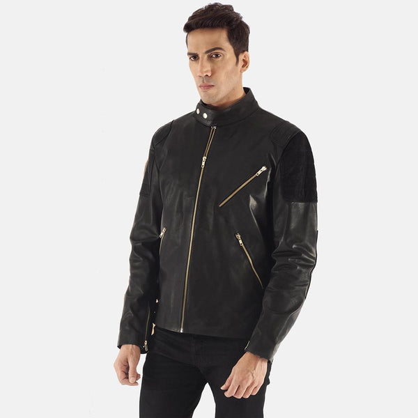 Marlon Black Leather Biker Jacket