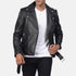 Allaric Alley Black Leather Biker Jacket