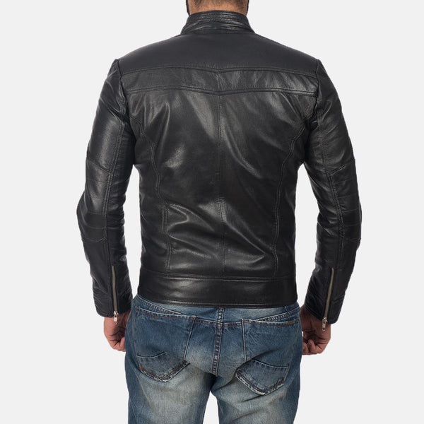 Mack Black Leather Biker Jacket