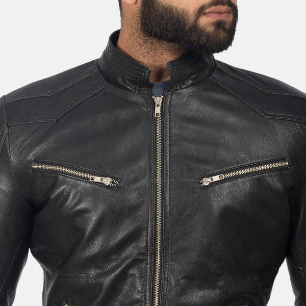 Mack Black Leather Biker Jacket