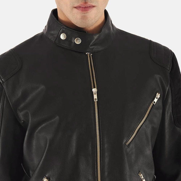 Marlon Black Leather Biker Jacket