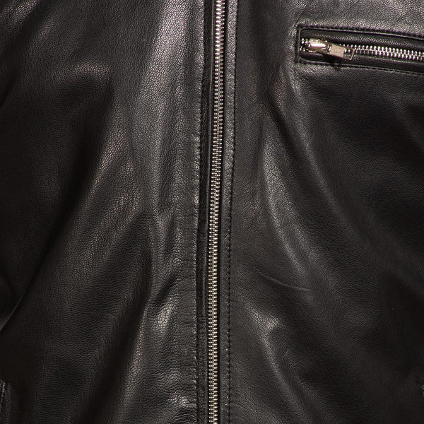 Onyx Black Leather Biker Jacket