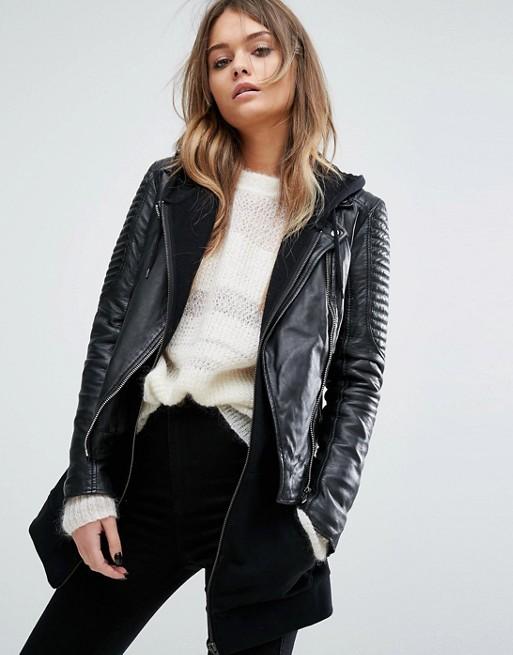 Goosecraft bottom zip detail biker jacket