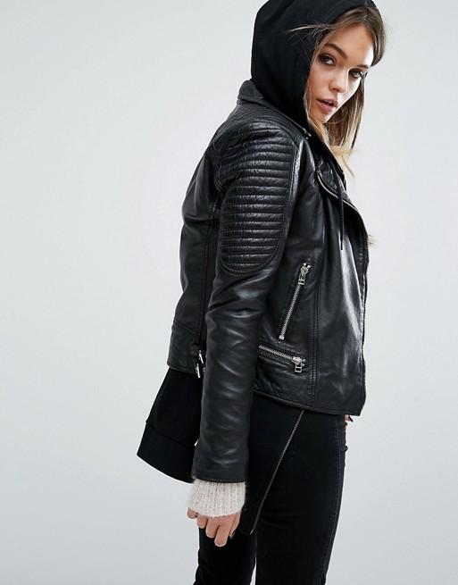 Goosecraft bottom zip detail biker jacket