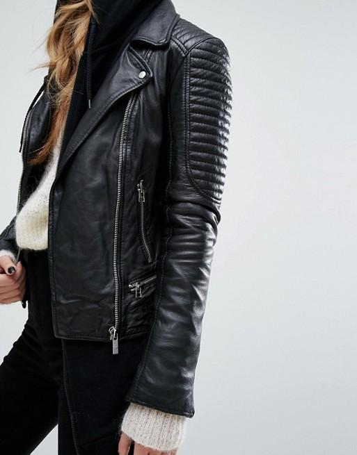 Goosecraft bottom zip detail biker jacket