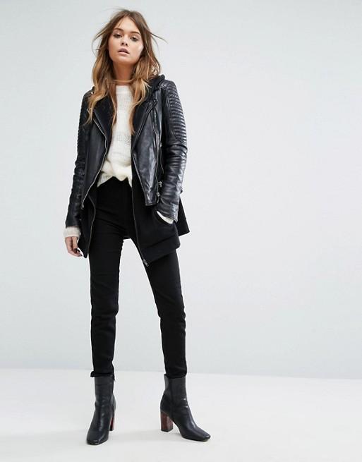 Goosecraft bottom zip detail biker jacket