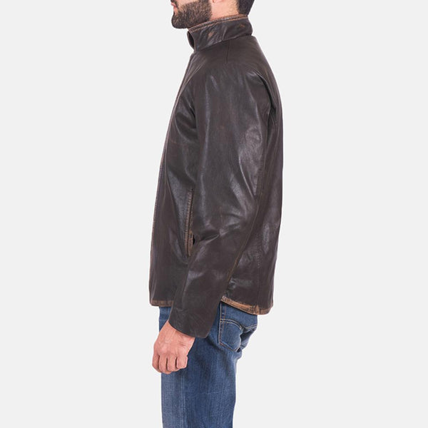 Liam Black Leather Biker Jacket