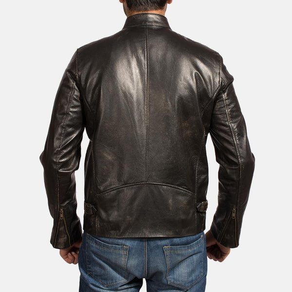 Liam Black Leather Biker Jacket