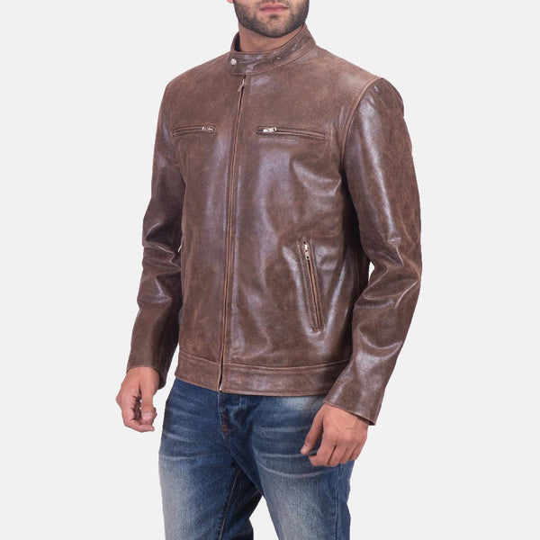 Latte Brown Leather Jacket