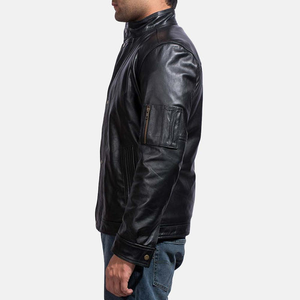 Tea House Black Leather Jacket