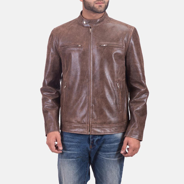 Latte Brown Leather Jacket