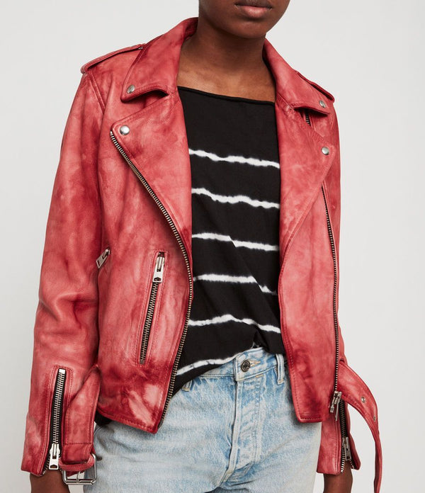 Balfern Tye Dye Leather Biker Jacket