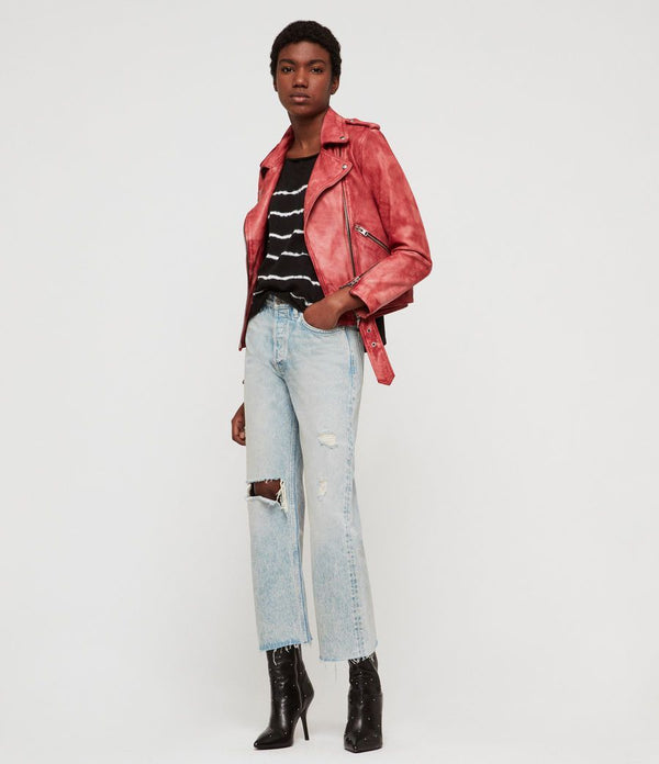 Balfern Tye Dye Leather Biker Jacket