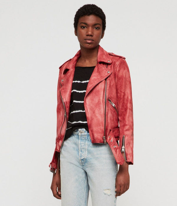 Balfern Tye Dye Leather Biker Jacket