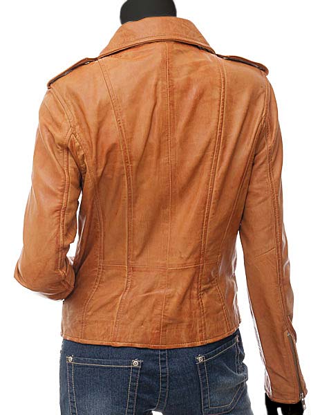 Burnaby Womens Motorcycle Cognac Jacket