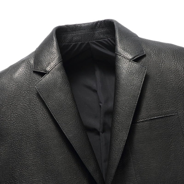 Caledon Real Lambskin Black Leather Blazer for Men