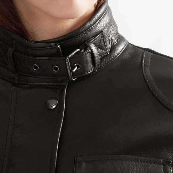 BELSTAFF TRIALMASTER PRO LEATHER LADIES JACKET - BLACK