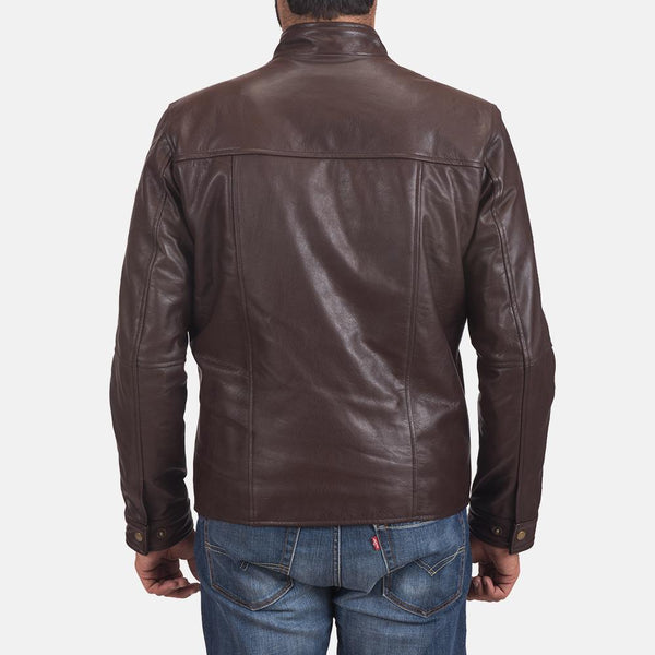 Mel Brown Leather Biker Jacket