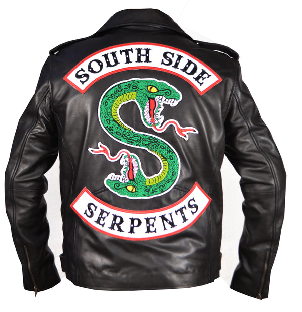 Jughead Jones Black Riverdale Southside Serpents Leather Jacket For Mens