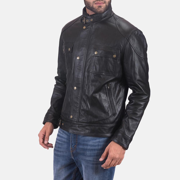 Krypton Black Leather Jacket